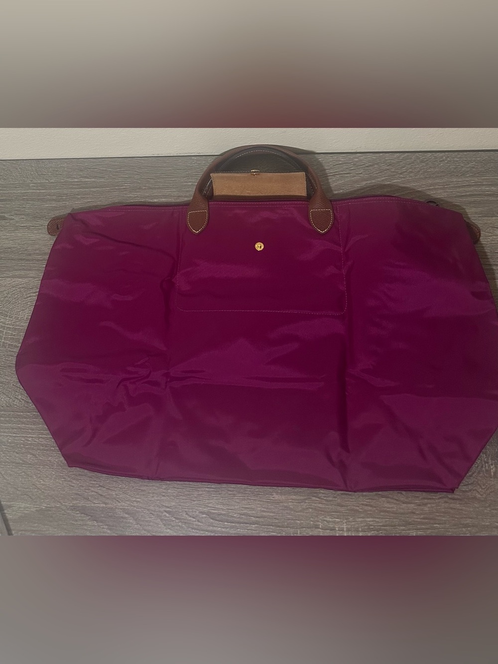 Longchamp le Pliage Burgundy - Nylon Fold-Out Bag, Travel, Large NWOT - Picture 2 of 7